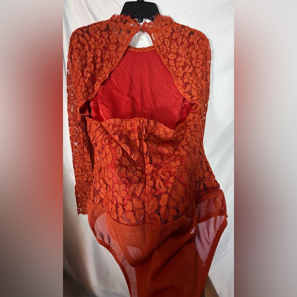 Endless Rose REVOLVE Long Sleeve Cut Back Lace Detailed Bodysuit, Large, NWT - Picture 16 of 16